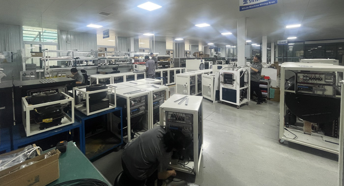 Geliss freeze dryer factory assembly line history in 2018 - technicians manufacturing benchtop lyophilizer and executing quality control checklist for OEM and custom options
